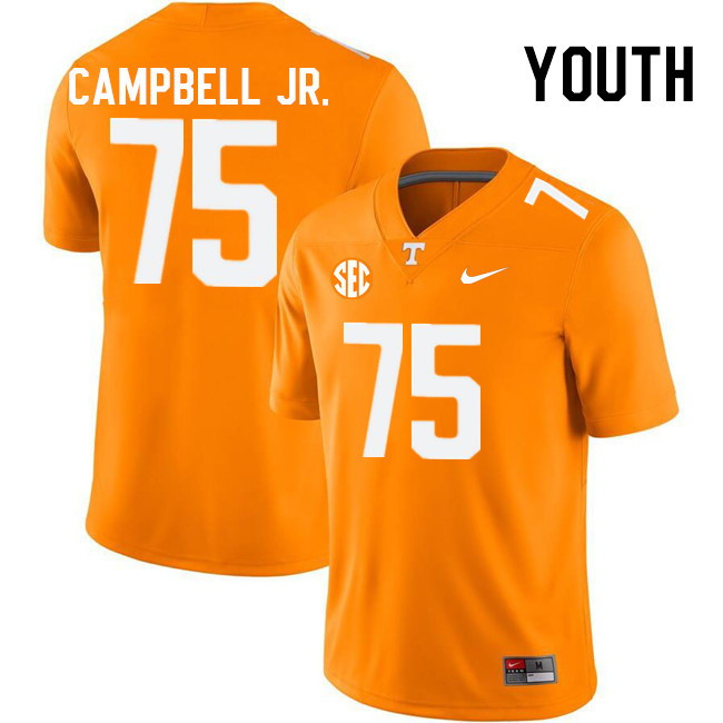 Youth #75 John Campbell Jr. Tennessee Volunteers College Football Jerseys Stitched Sale-Orange
